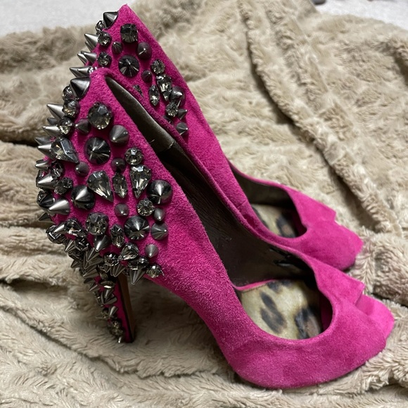 Sam Edelman Lorissa Hot Pink Studded Heels - Picture 7 of 9